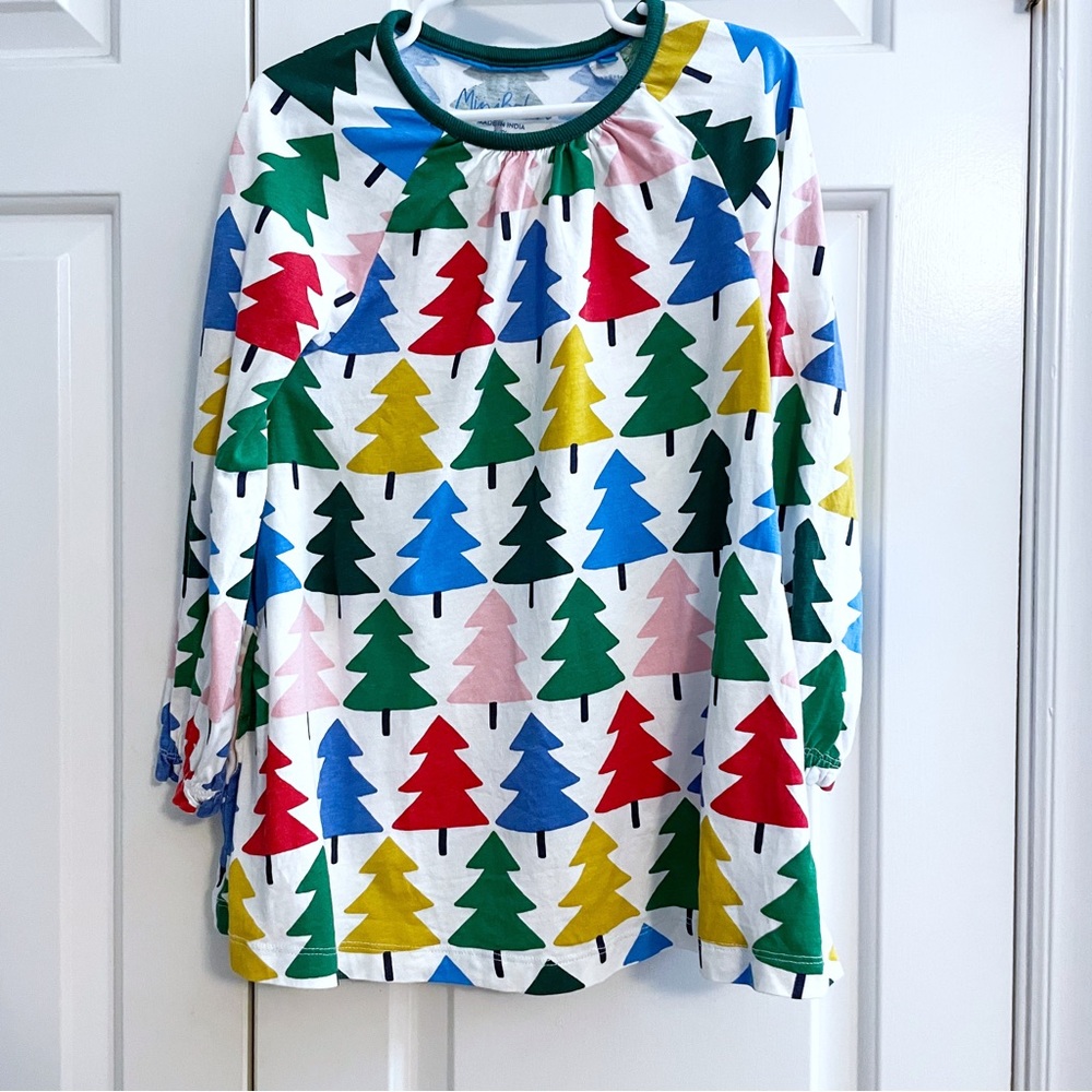 Mini Boden Multi Christmas Trees Tunic, Size 6-7 Years